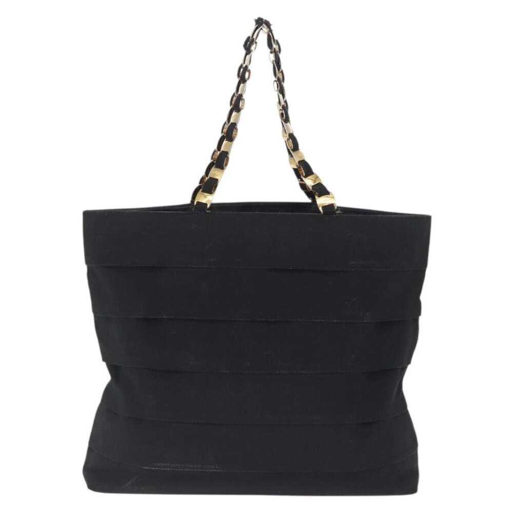 Salvatore Ferragamo Canvas Vara Tote Bag Black